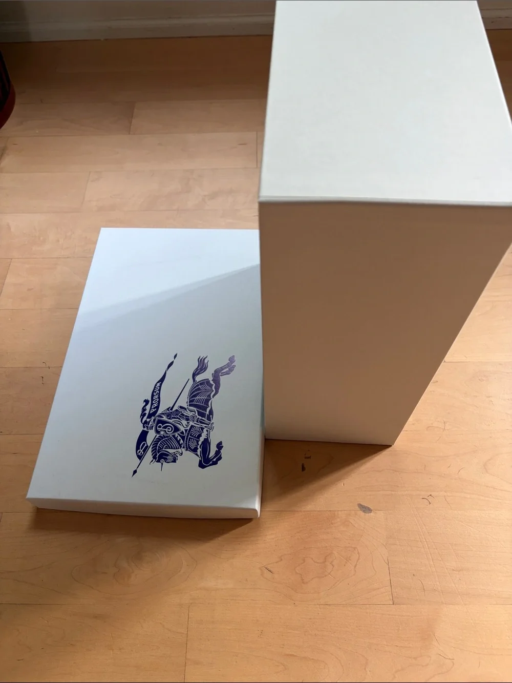 Burberry empty shoe/storage Box with Blue Cavalier Motif